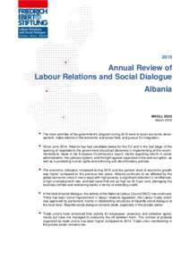 2015  Annual Review of Labour Relations and Social Dialogue Albania