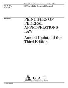 GAO-15-303SP, PRINCIPLES OF FEDERAL APPROPRIATIONS LAW: Annual Update of the Third Edition