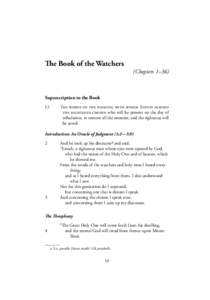 The Book of the Watchers (Chapters 1–36) Superscription to the Book 1:1