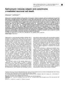 Salinomycin induces calpain and cytochrome c-mediated neuronal cell death