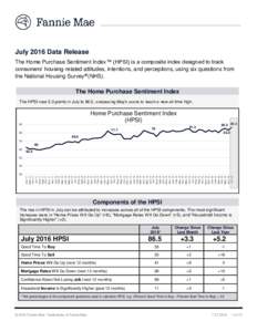 Fannie Mae July 2016 National Housing Survey Data Release