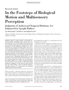 PS YC HOLOGICA L SC IENCE  Research Article In the Footsteps of Biological Motion and Multisensory