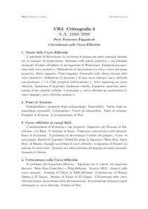 CR3, II Semestre, Crediti 6  Universit` a Roma Tre  CR3 Crittografia 3