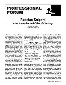 Russian Snipers  In the Mountains and Cities of Chechnya