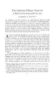 The Caloosa Village Tequesta: A Miami of the Sixteenth Century - Tequesta: Number[removed], pages 11-20