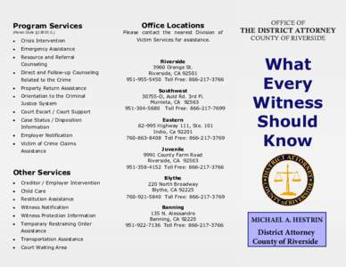 Program Services (Penal Code §Crisis Intervention  Office Locations