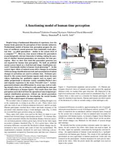 A functioning model of human time perception