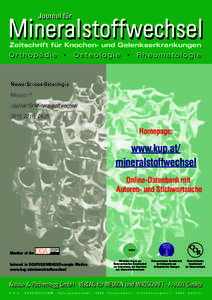 News-Screen Osteologie Mikosch P Journal für Mineralstoffwechsel 2015; 22 (1), Homepage: