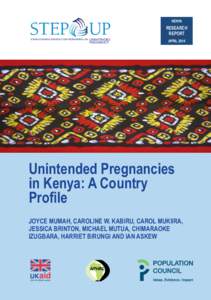 Unintended pregnancies in Kenya: A country profile