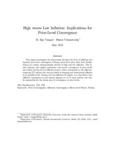 High versus Low In‡ation: Implications for Price-Level Convergence M. Ege Yazgan Hakan Yilmazkudayy MayAbstract