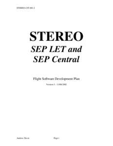 STEREO-CIT-001.J  STEREO SEP LET and SEP Central Flight Software Development Plan