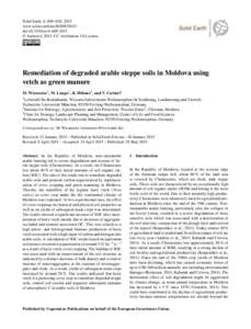Solid Earth, 6, 609–620, 2015 www.solid-earth.netdoi:se © Author(sCC Attribution 3.0 License.  Remediation of degraded arable steppe soils in Moldova using