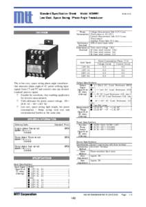 Standard Specification Sheet Model： Model：MS4441 Low Cost, Space Saving Phase Angle Transducer MS4400