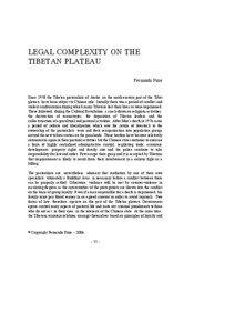 LEGAL COMPLEXITY ON THE TIBETAN PLATEAU Fernanda Pirie