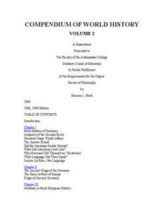 COMPENDIUM OF WORLD HISTORY VOLUME 2 A Dissertation