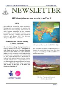 CHILTERN AIRCREW ASSOCIATION  FEBRUARY 2014 NEWSLETTER £10 Subscriptions are now overdue - see Page 8