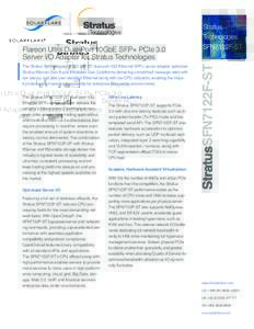 Flareon Ultra Dual-Port 10GbE SFP+ PCIe 3.0 Server I/O Adapter for Stratus Technologies Stratus Technologies SFN7122F-ST