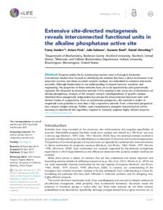 RESEARCH ARTICLE  elifesciences.org Extensive site-directed mutagenesis reveals interconnected functional units in