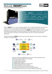 NexLabs SMARTApps For Cisco Unified Communications Product Literature  With