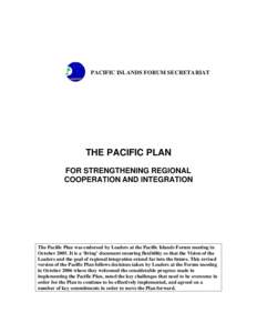 DRAFT PACIFIC PLAN OUTLINE #1
