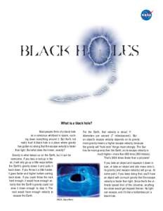 What is a black hole? Most people think of a black hole as a voracious whirlpool in space, sucking down everything around it. But that’s not really true! A black hole is a place where gravity has gotten so strong that 