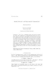 243  Documenta Math. Koszul Duality and Equivariant Cohomology Matthias Franz