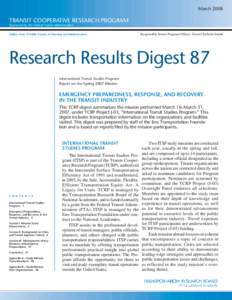 Research Results Digest 87