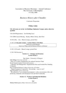 Association of Business Historians – Annual Conference