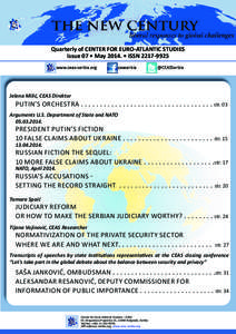 Quarterly of CENTER FOR EURO-ATLANTIC STUDIES issue 07 • May 2014. • ISSN[removed]www.ceas-serbia.org ceaserbia