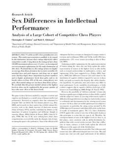 P SY CH OL OG I C AL S CIE N CE  Research Article Sex Differences in Intellectual Performance