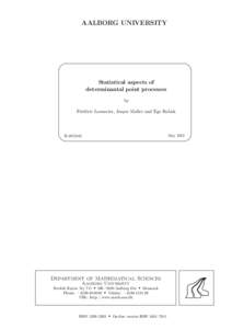 Covariance and correlation / Determinantal point process / Covariance / Combinatory logic / Inverse function / Variance / Continuous function / Metric / Harris chain / Statistics / Mathematics / Mathematical analysis