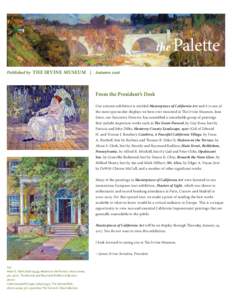 the  Palette Published by THE IRVINE MUSEUM | Autumn 2016