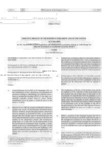 DirectiveEC of the European Parliament and of the Council of 13 July 2009 on the coordination of laws, regulations and administrative provisions relating to undertakings for collective investment in transferabl