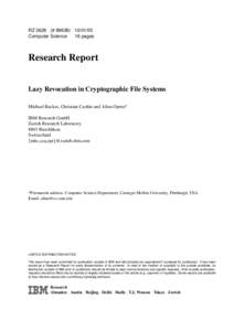 RZ 3628 (# [removed]Computer Science 16 pages