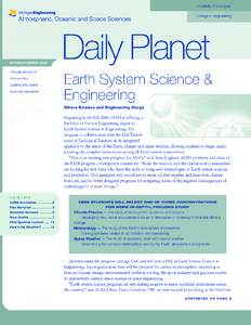 AOSS Accolades  DAILY PLANET is published by: Atmospheric, Oceanic and Space Sciences University of Michigan