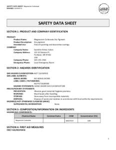     SAFETY DATA SHEET:​  Magnesium Carbonate  REVISED:​   