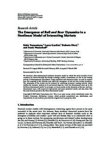 Hindawi Publishing Corporation Discrete Dynamics in Nature and Society Volume 2009, Article ID[removed], 30 pages doi:[removed][removed]Research Article