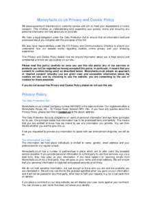 Microsoft Word - MFcoUK Privacy and Cookie Policy April 2014