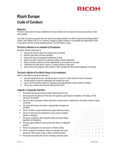 Microsoft Word - Ricoh Europe Code of Conduct.doc