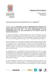 Medieninformation Engadin Skimarathon Quadratscha[removed]Samedan  Vielversprechender Anmeldestand für den „Engadiner“
