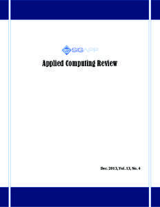 Applied Computing Review  Dec. 2013, Vol. 13, No. 4