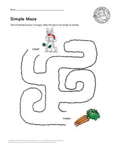 Name  Simple Maze The Christmas bunny is hungry. Help him get to his snack of carrots.  Start