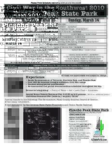 Please Print Schedule and bring with you to the event!  Civil War in the Southwest 2010 Picacho Peak State Park Saturday, March 13