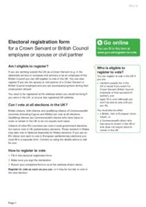 ITR-C-E  Electoral registration form for a Crown Servant or British Council employee or spouse or civil partner Am I eligible to register?