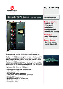B U L L E T I NConverter / UPS System 30 kVA / 60Hz