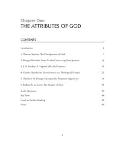 Chapter One  THE ATTRIBUTES OF GOD CONTENTS Introduction