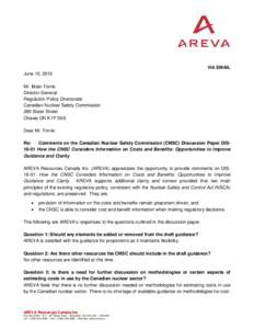 AREVA - comments on DIS-16-01