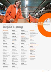 TNT Australia  Depot Listing New South Wales Albury	 Lot 456 Uiver Road,