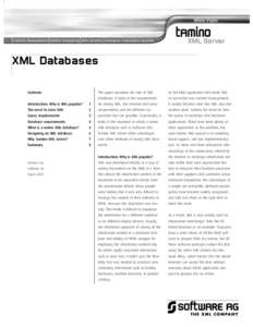 White Paper  Content Management Mobile Computing Web Services Enterprise Transaction Systems XML Databases Contents