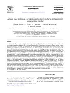 Amino acid nitrogen isotopic composition patterns in lacustrine sedimenting matter